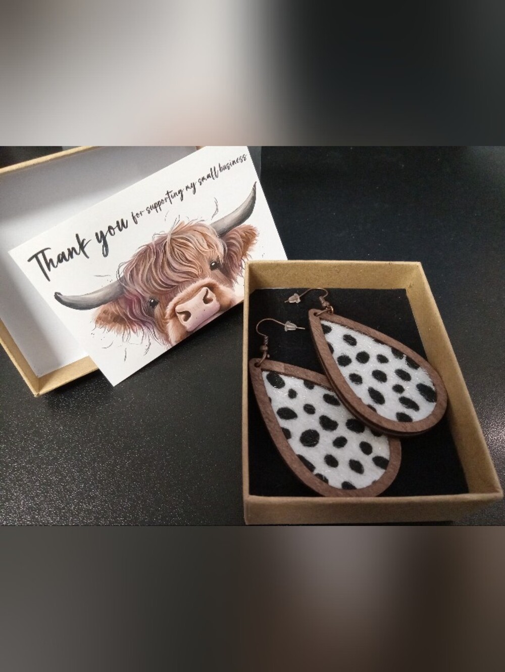 Cow Print Earrings (New)